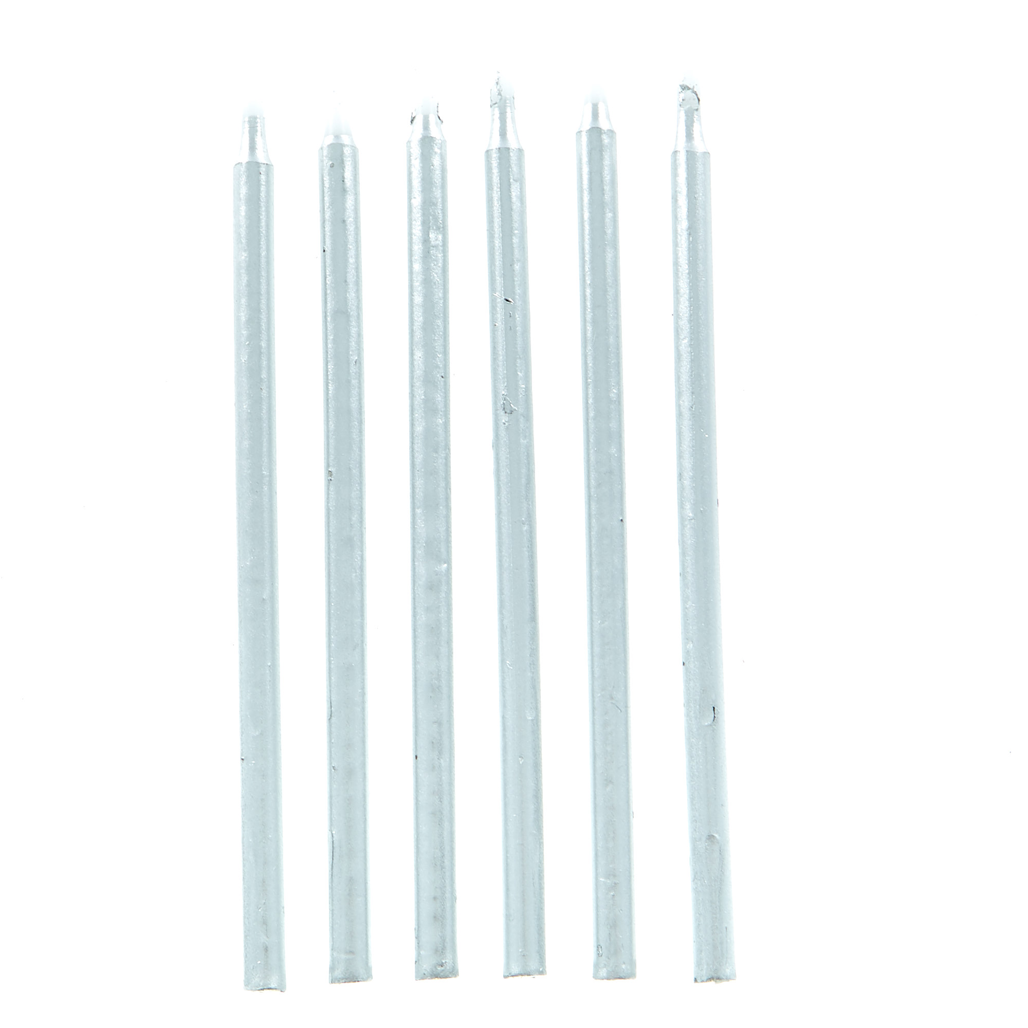 5-Inch Silver Party Candles - Pack Of 12