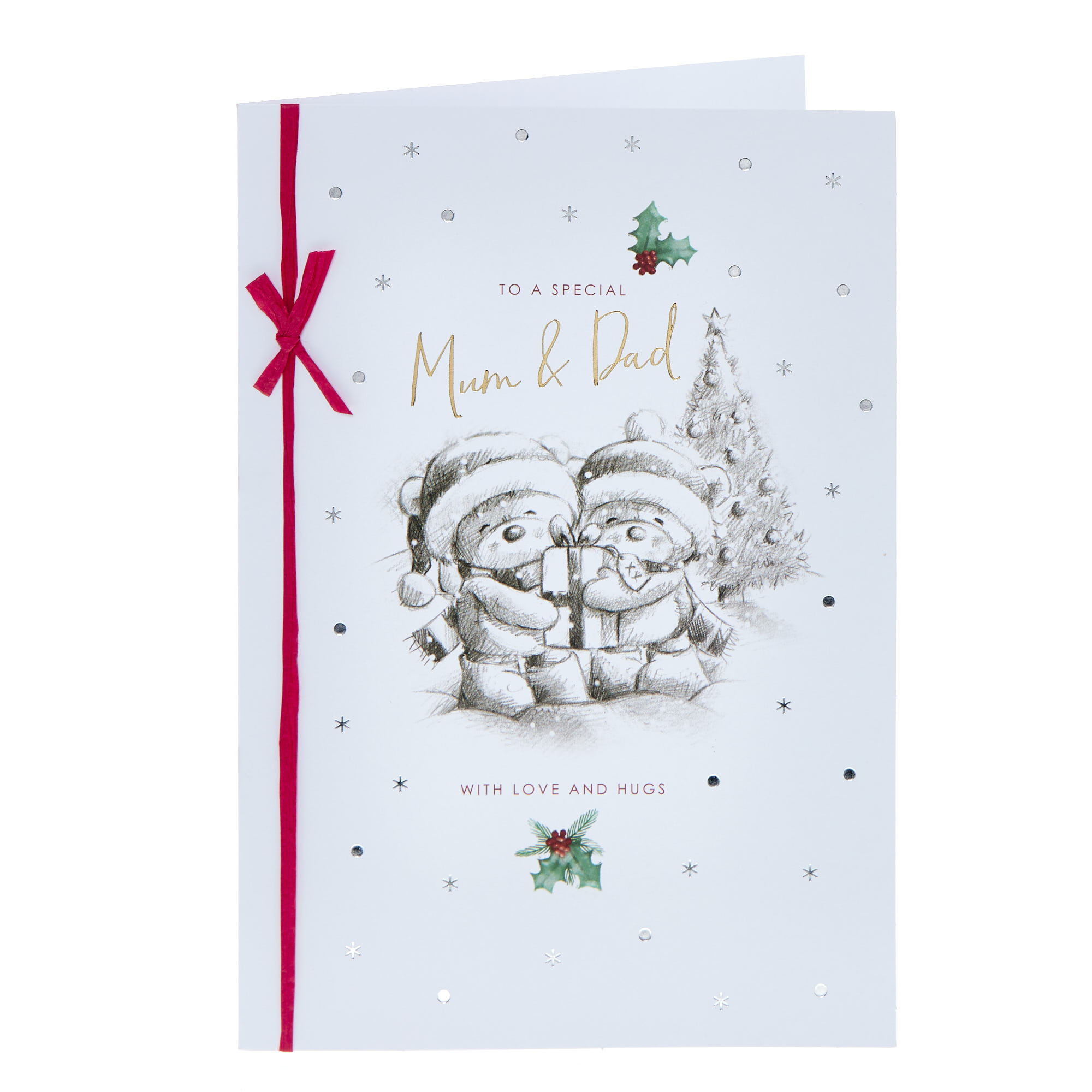 Mum & Dad Hugs Sketch Christmas Card