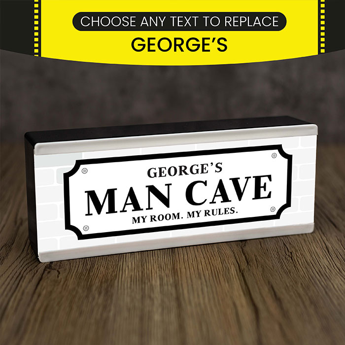 Personalised Room Sign Light Box Man Cave