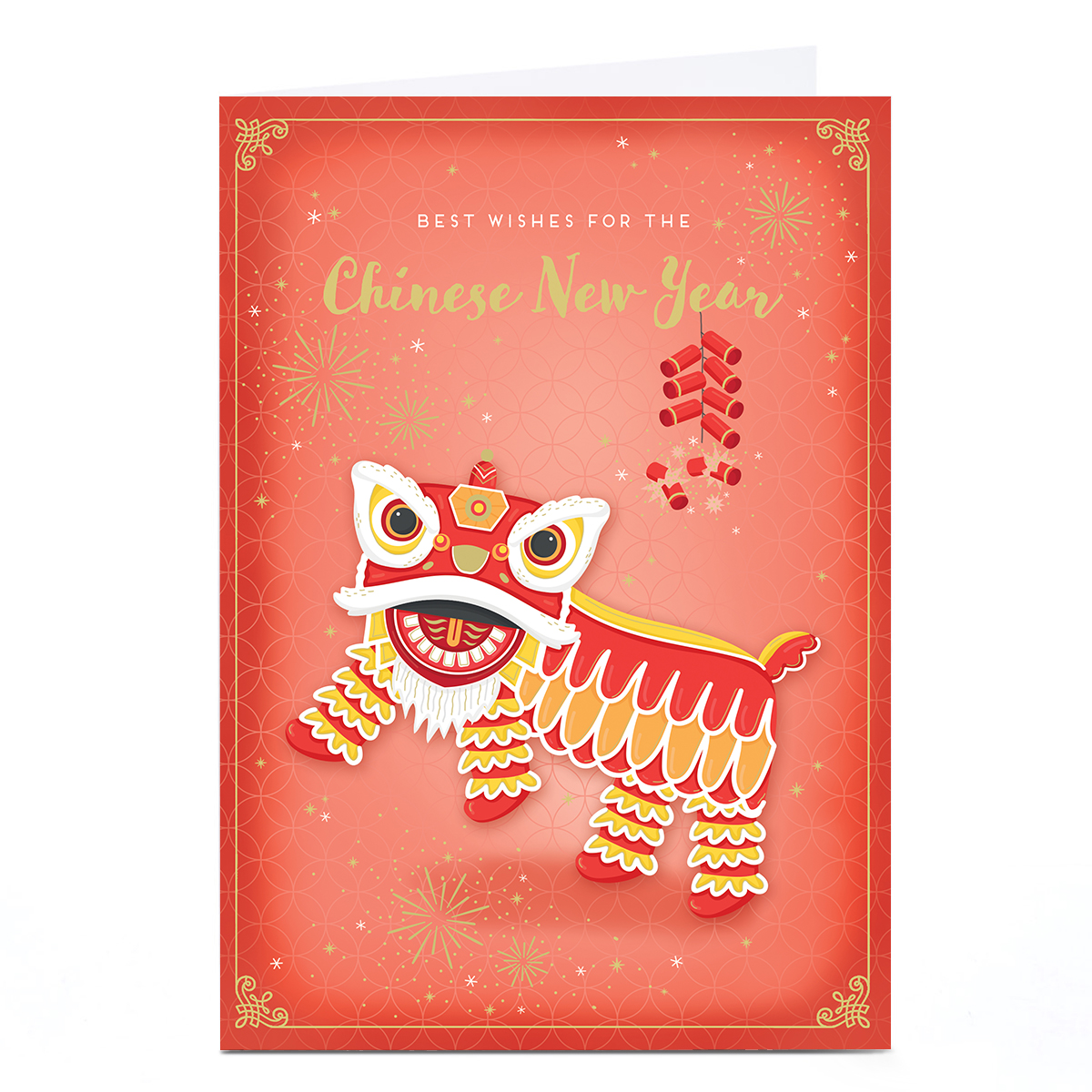 Personalised Chinese New Year Card - Chinese Lion Dance