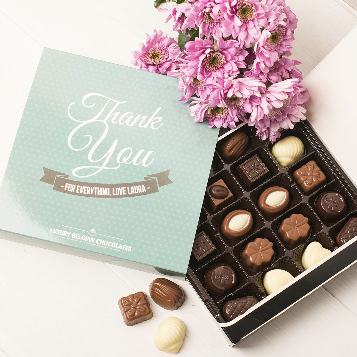 Personalised Belgian Chocolates - Thank You