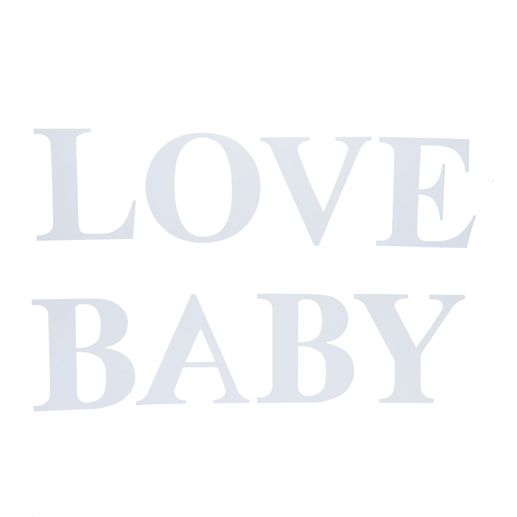 4 White Balloon Boxes With Adhesive 'Love' & Baby' Lettering