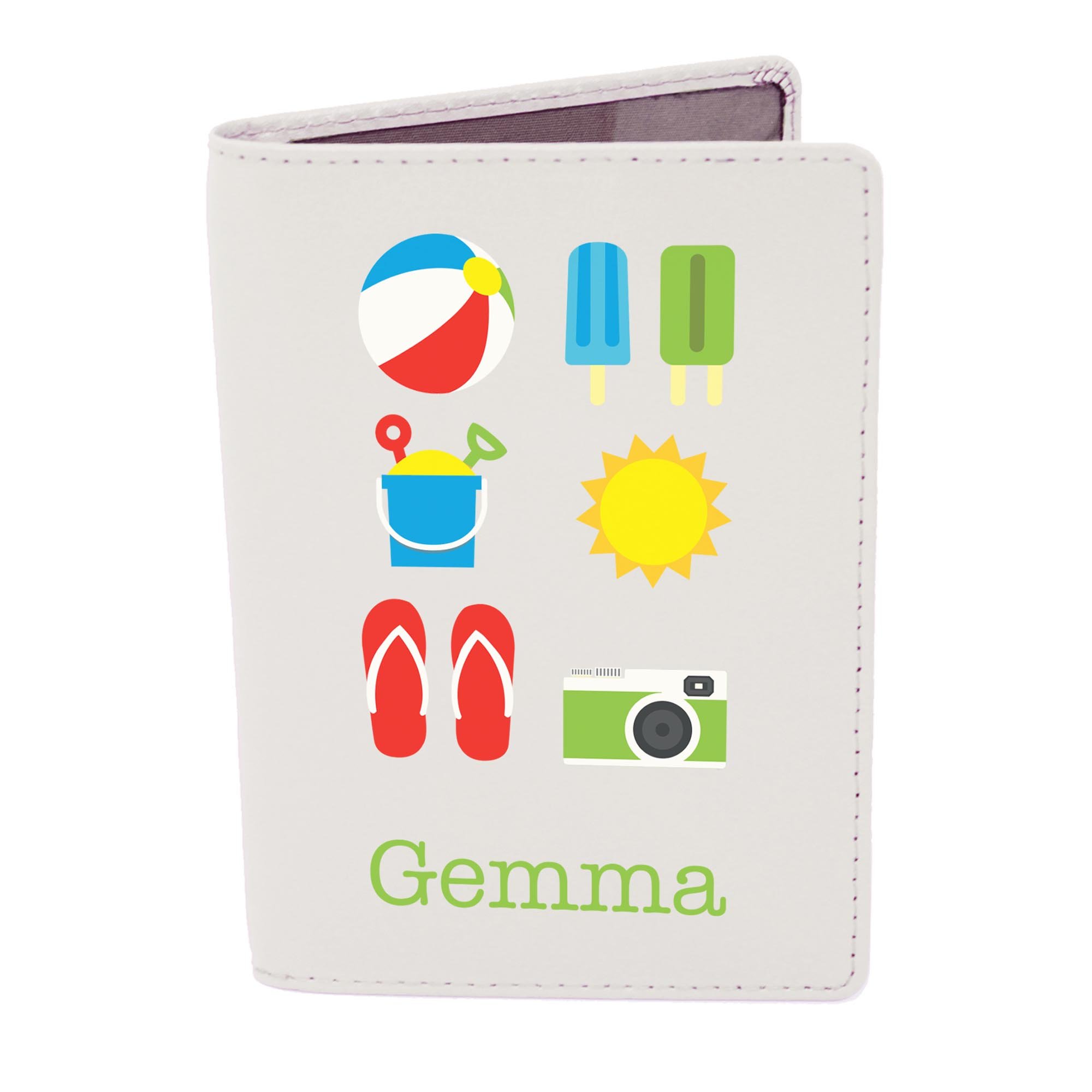Personalised Bright Travel Cream Passport Holder
