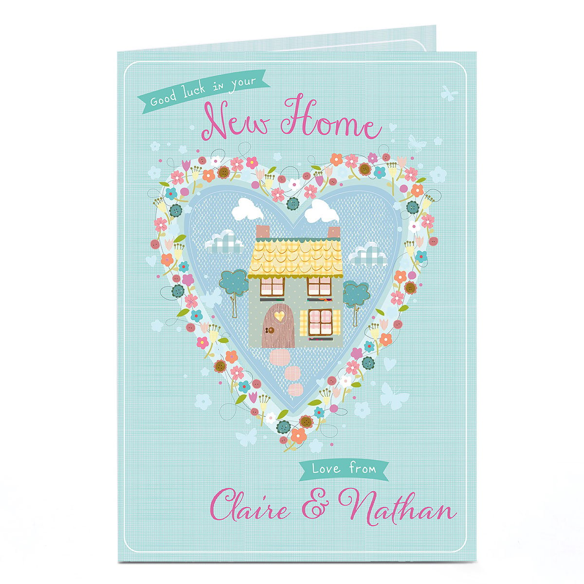 Personalised New Home Card - House In A Heart