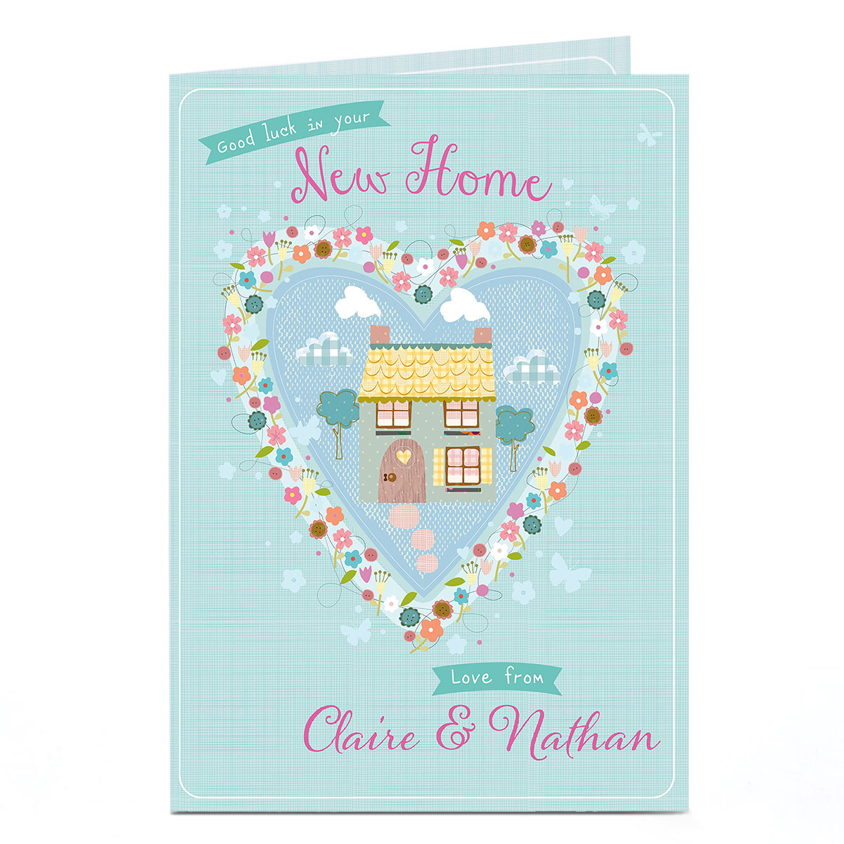 Personalised New Home Card - House In A Heart