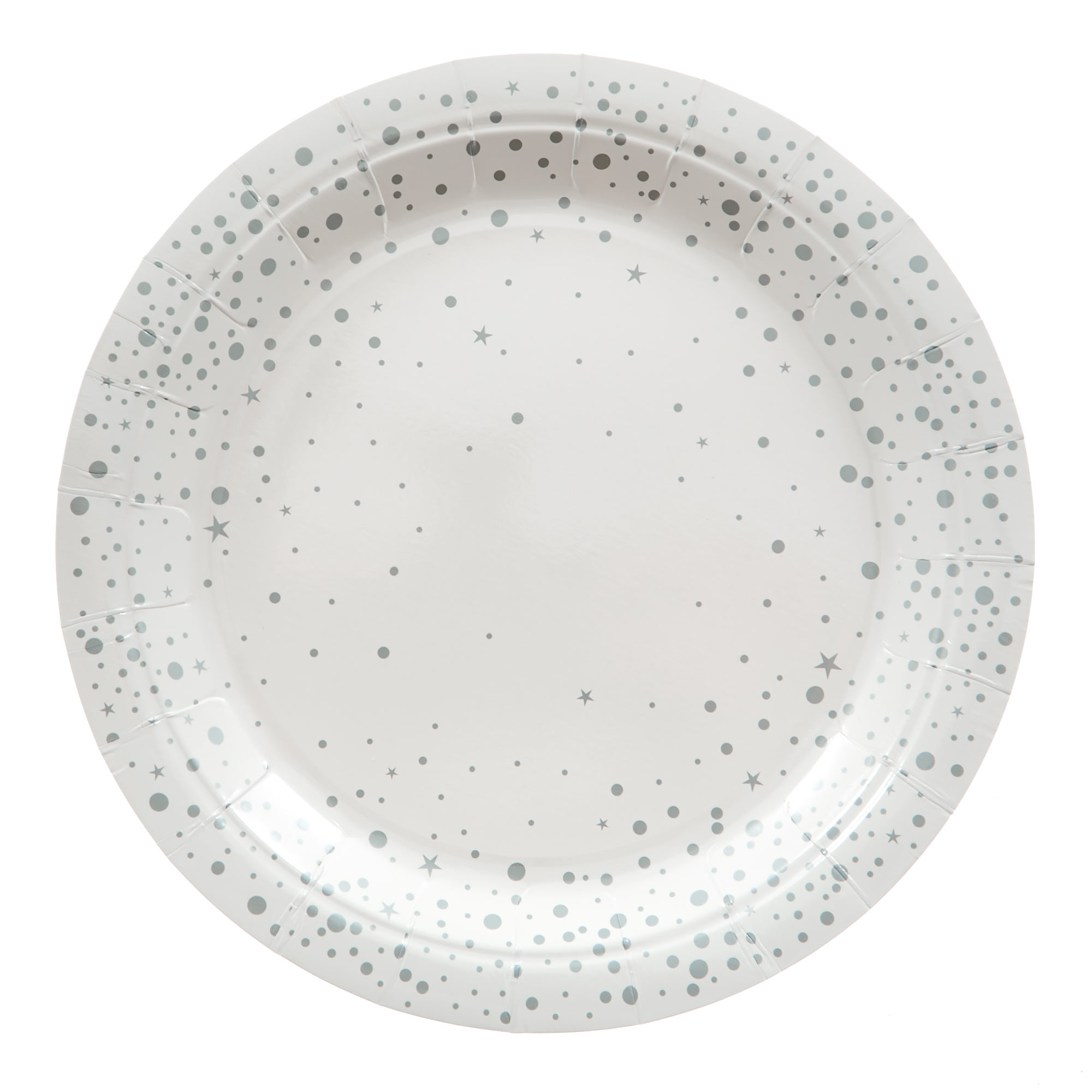 Celebrate White & Silver Party Tableware & Decorations - 8 Guests 
