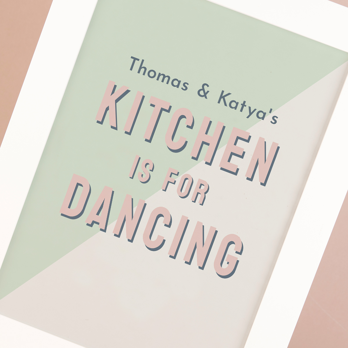 Personalised Kitchen Is For Dancing Framed Wall Art - Names