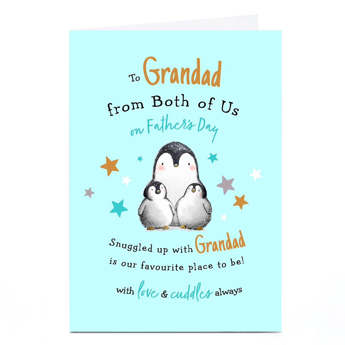 Personalised Father's Day Card - Grandad Penguins, From Both Of Us