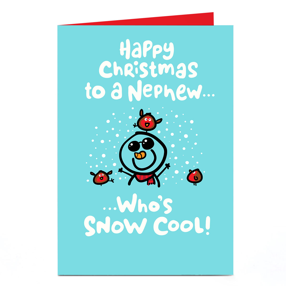 Personalised Fruitloops Christmas Card - Nephew Snow Cool