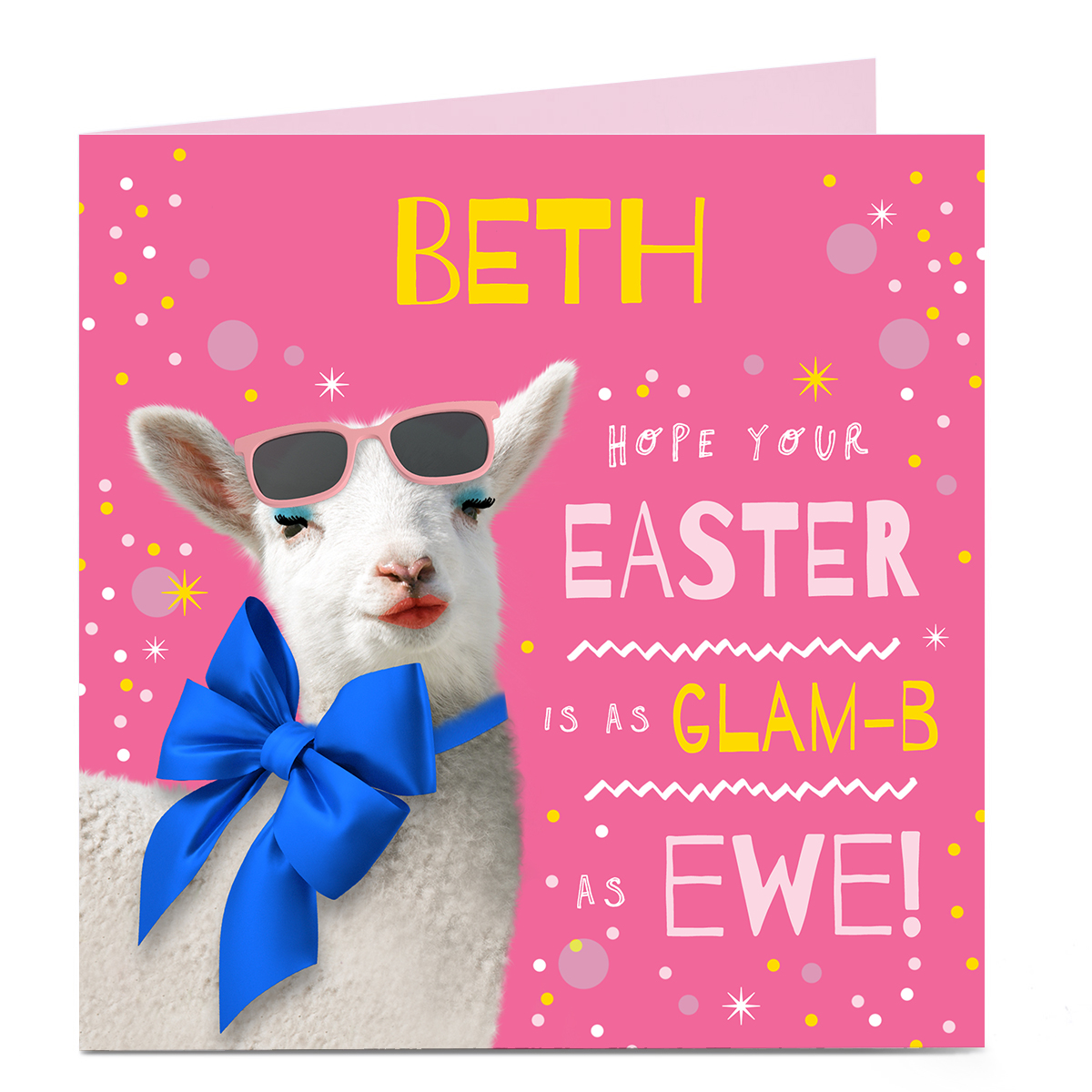 Personalised Easter Card - Glam-B As Ewe