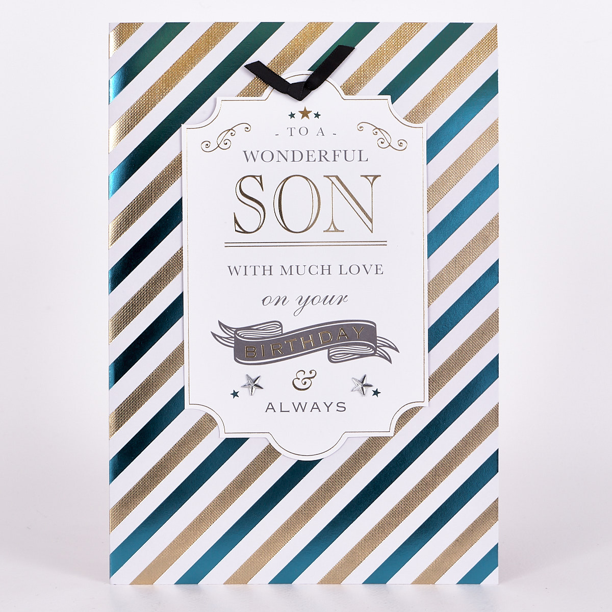 Signature Collection Birthday Card - Son, Stripes