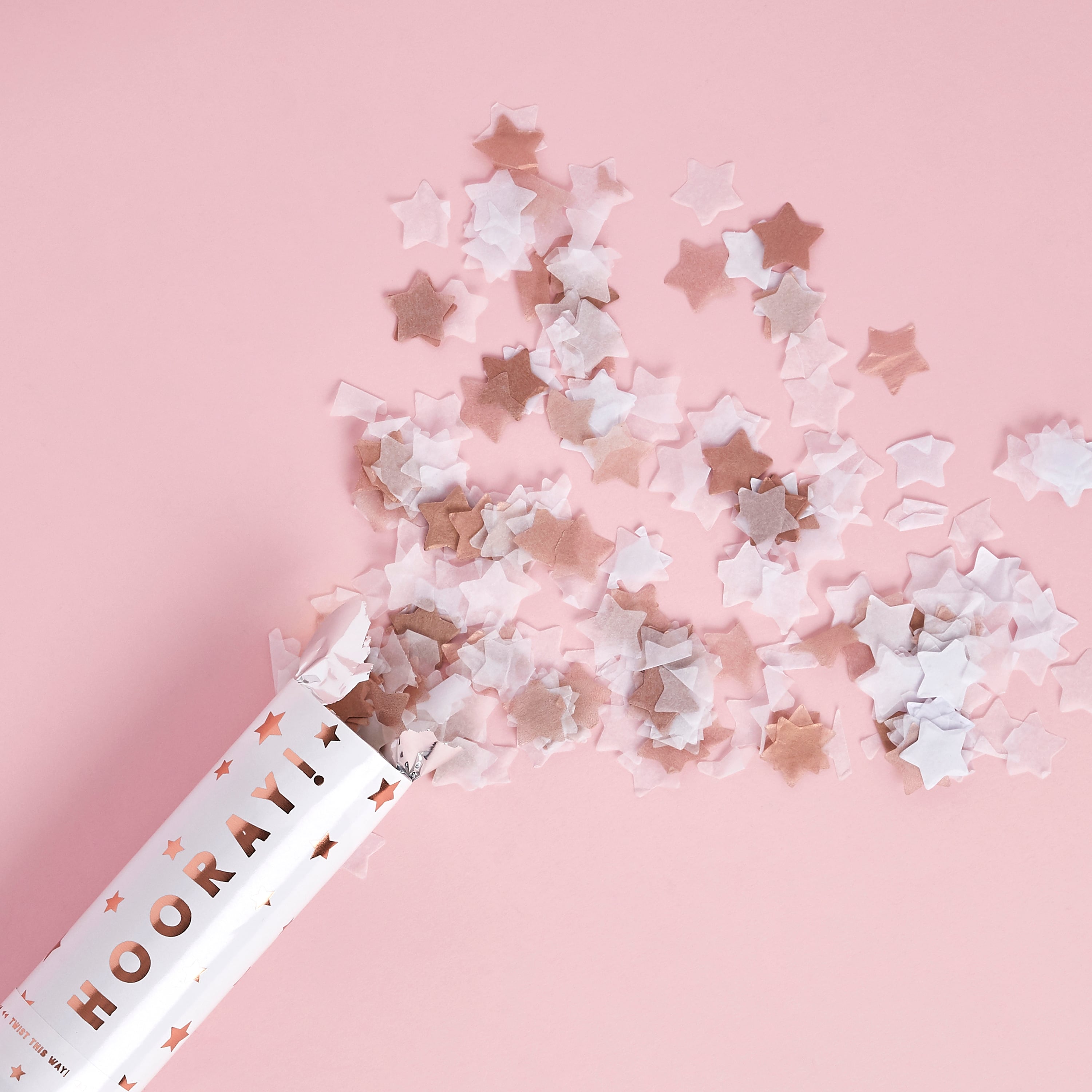 Metallic Rose Gold Hooray Confetti Cannon 