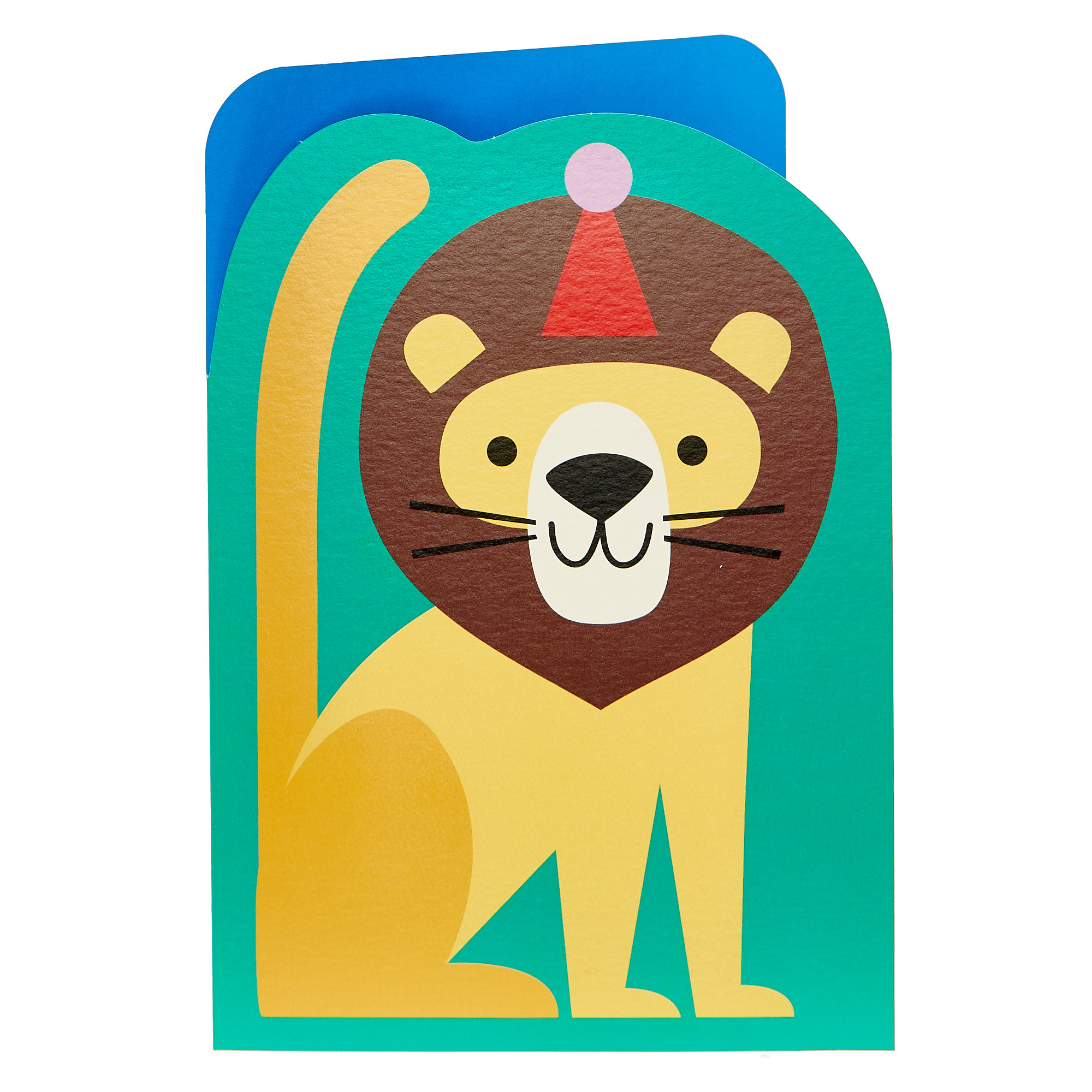 Birthday Card - Lion In A Party Hat