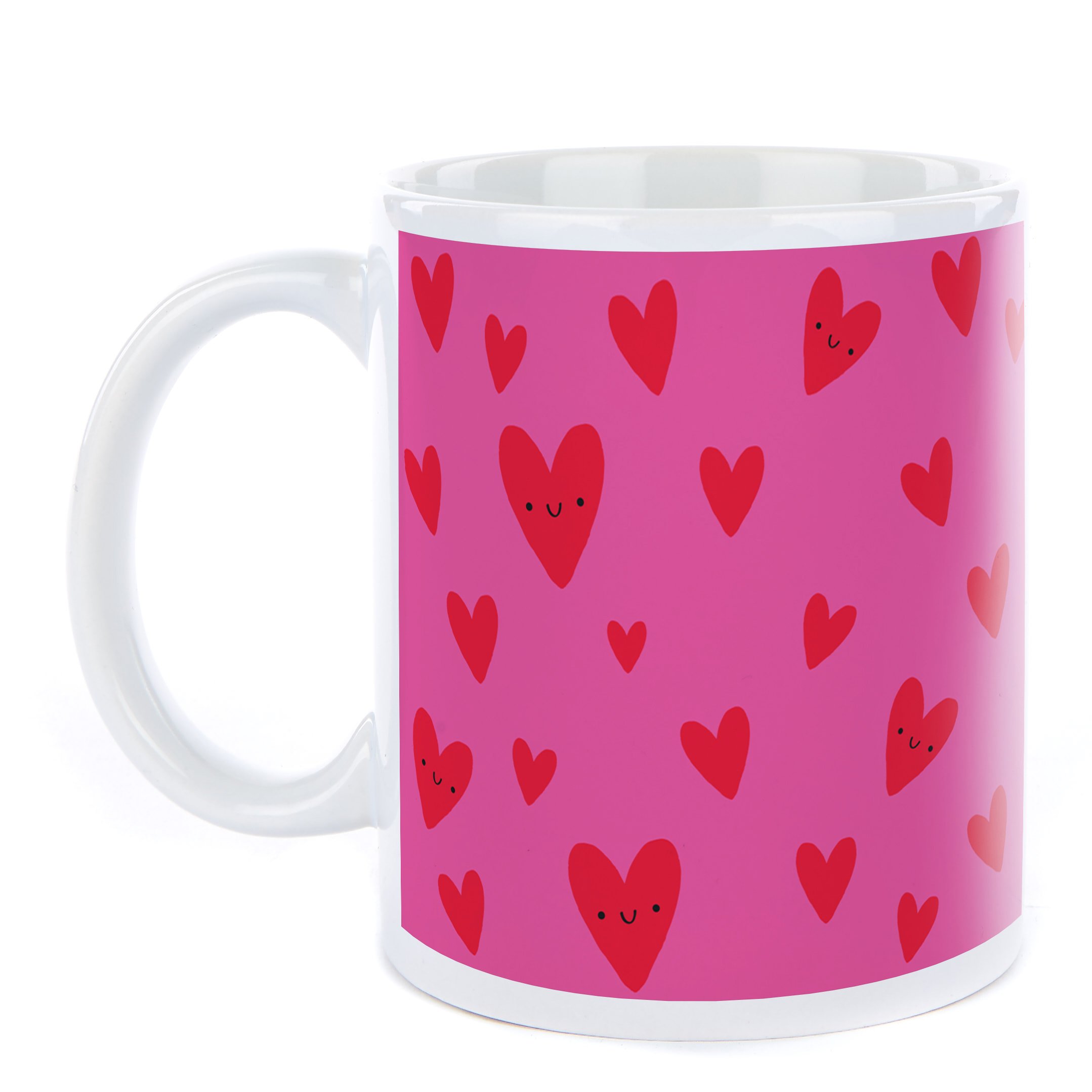 Personalised Mug - Pink Love You Hearts