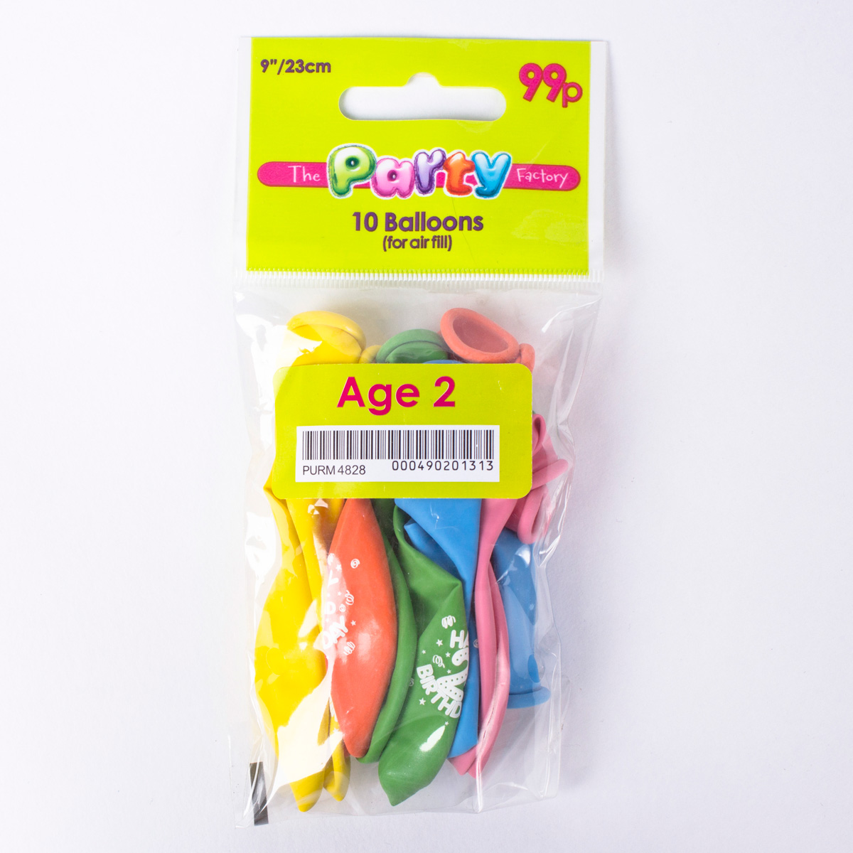 Multicoloured Age 2 Small Air-fill Latex Balloons, Pack Of 10