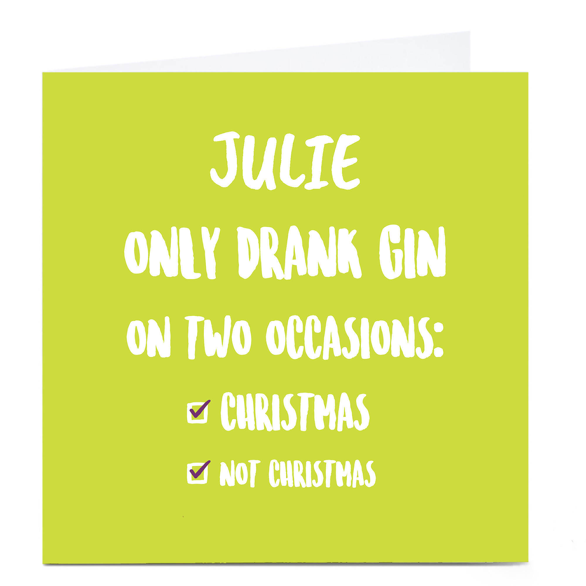Personalised Christmas Card - Gin Drinker