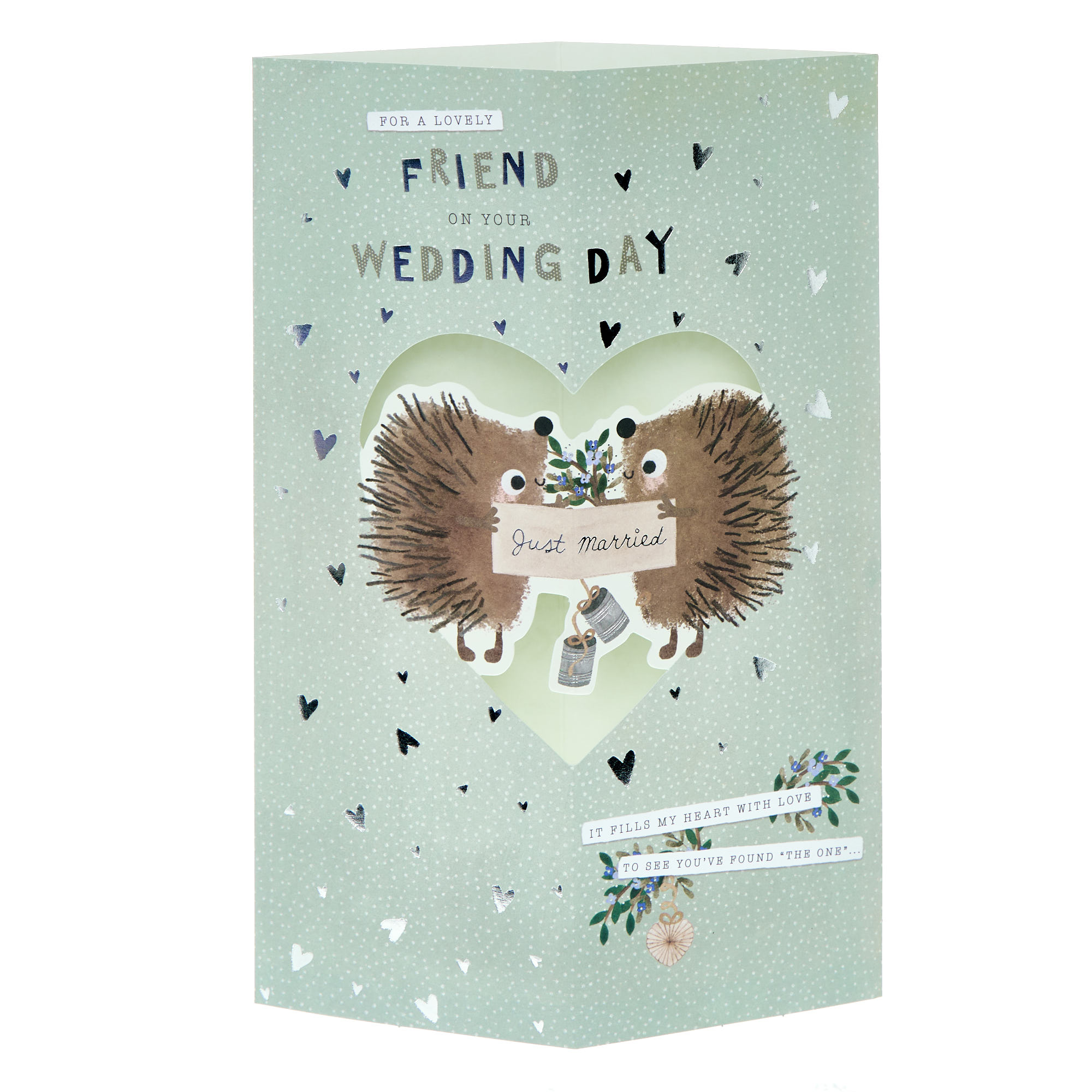 Lovely Friend Hedgehog Couple 3D Wedding Card