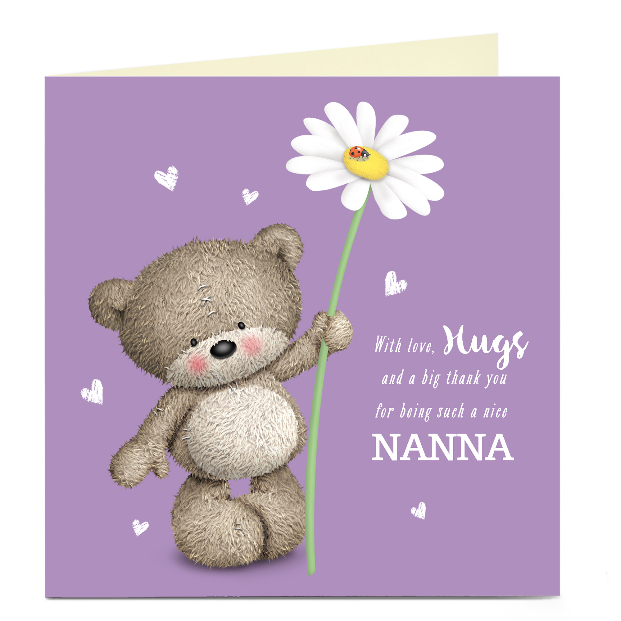 Personalised Mother's Day Card - Hugs Bear, Nanna
