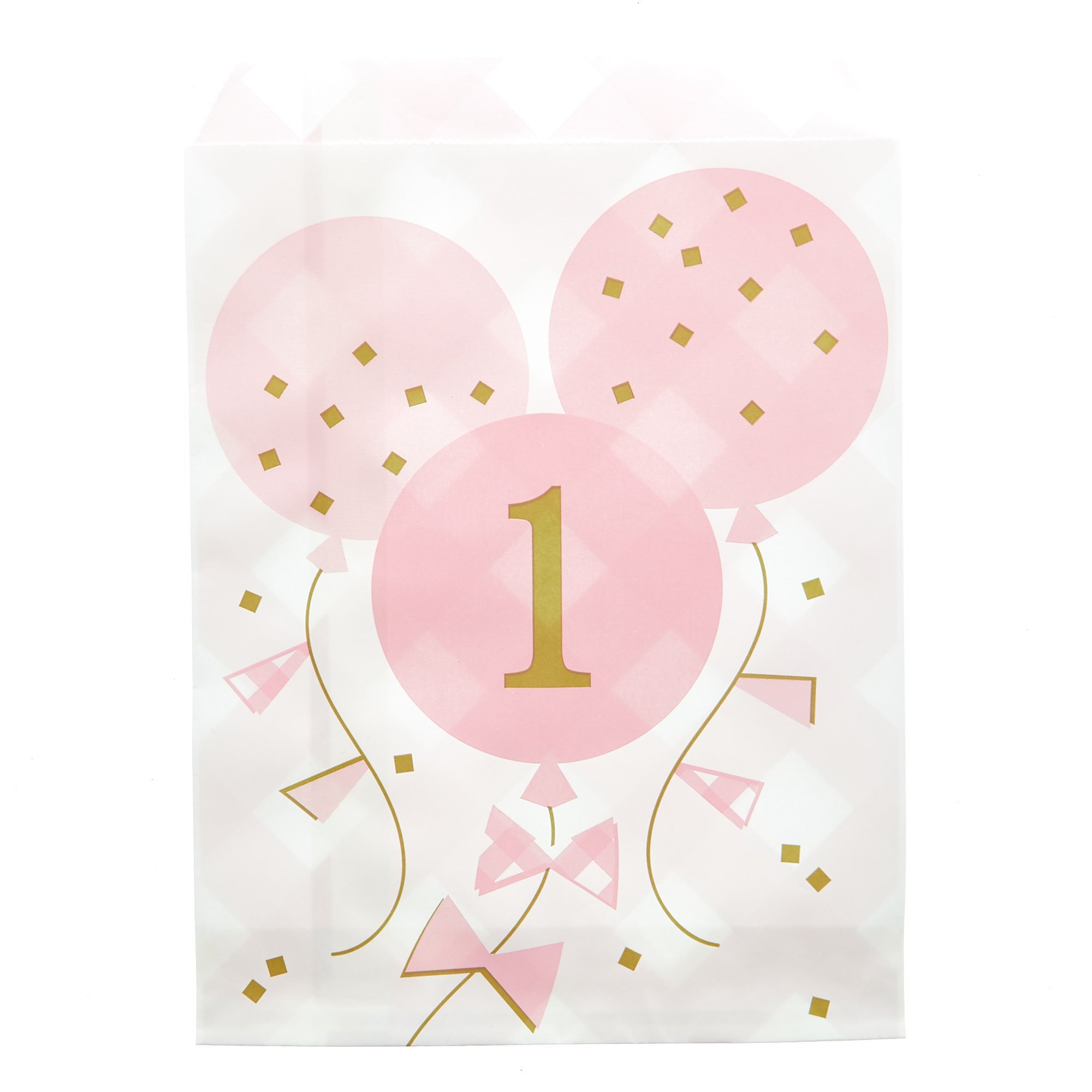 Pink Gingham 1st Birthday Party Accessories Bundle - 20 Pieces 