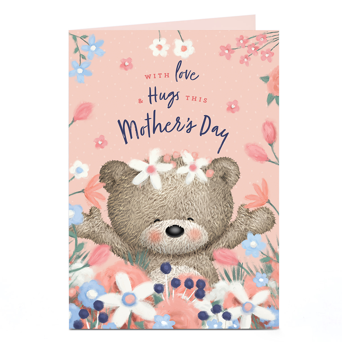 Personalised Hugs Bear Mother's Day Card - Love & Hugs
