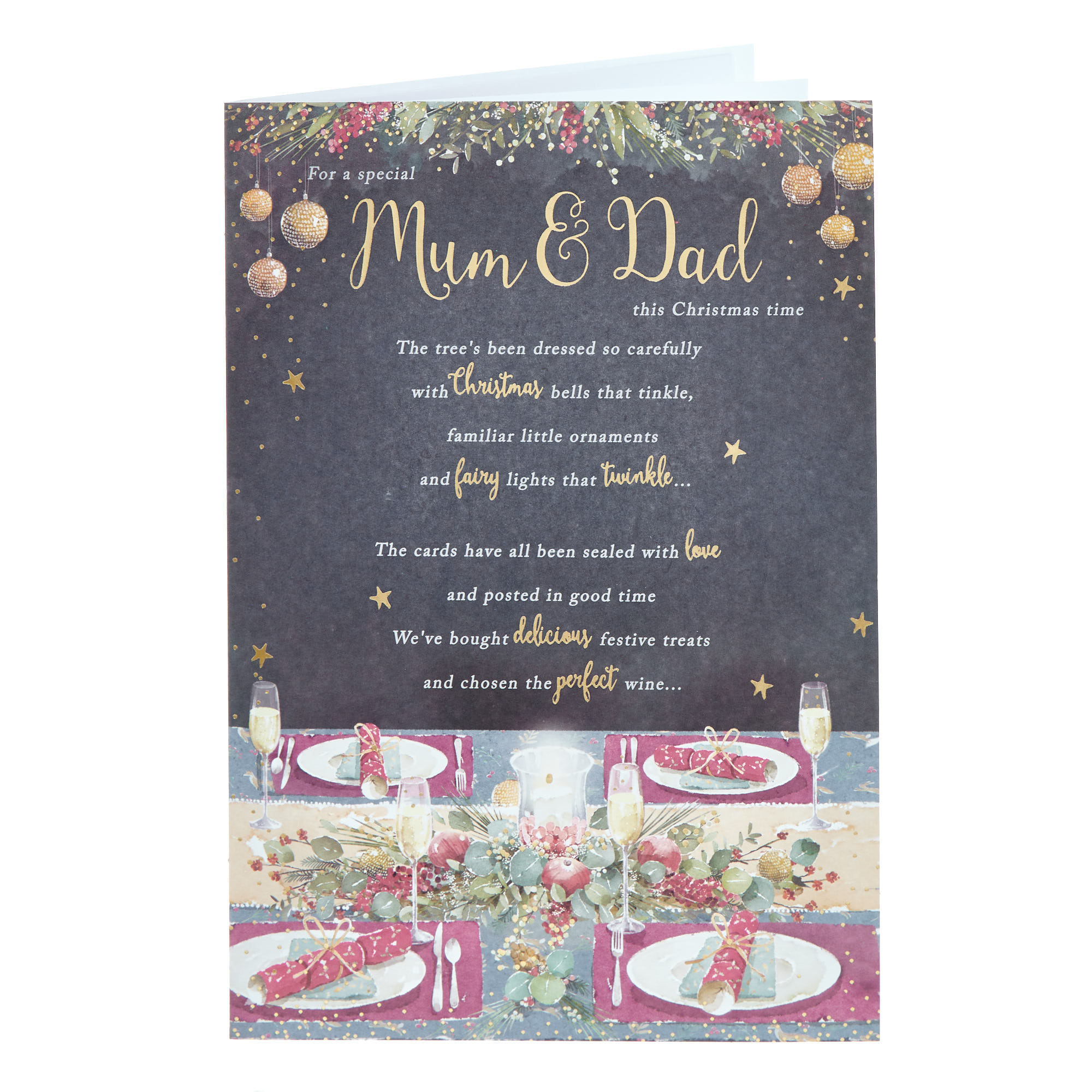 Mum & Dad Festive Dinner Christmas Card