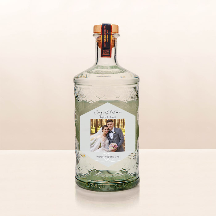 Personalised Photo Upload Manchester Gin - Congratulations Love Hearts