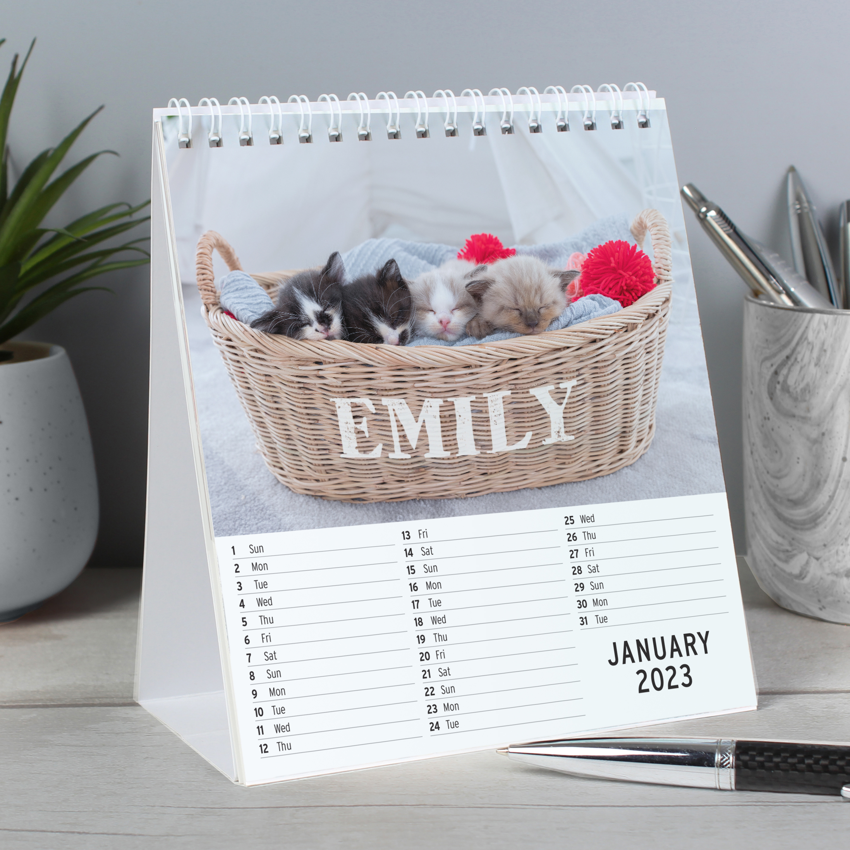 Personalised Cats & Kittens Desk Calendar