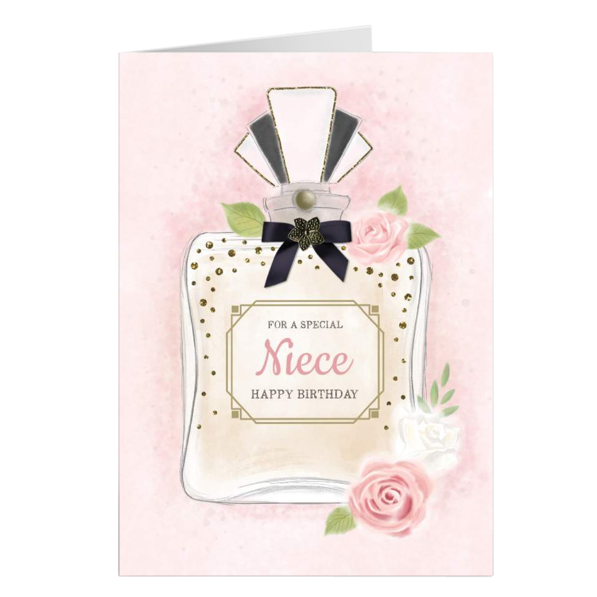 Personalised Birthday Card - Perfume Bottle, Niece