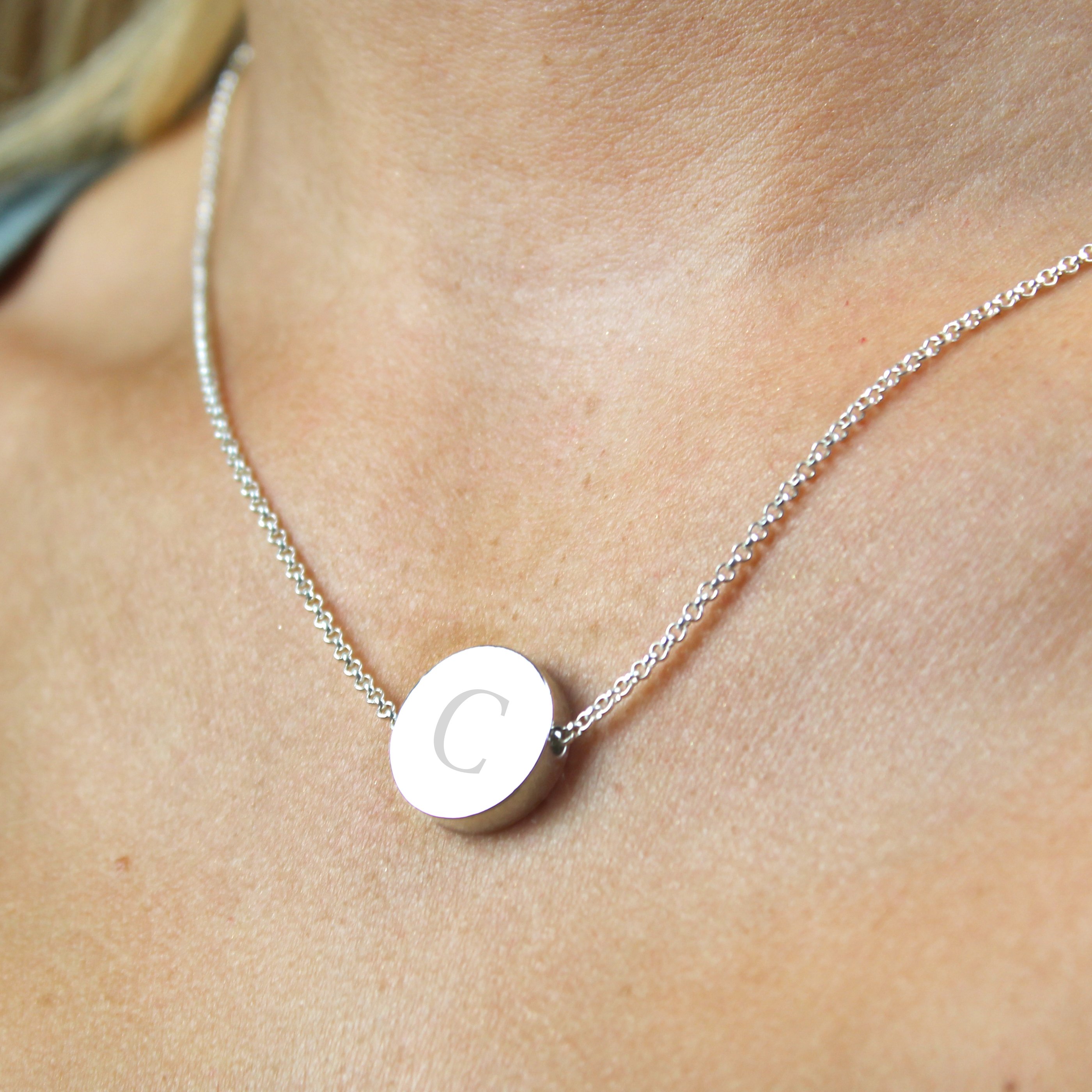 Personalised Silver Disc Necklace