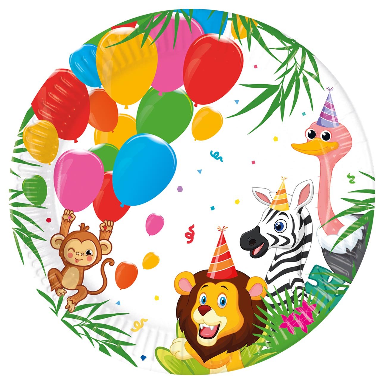 Jungle Balloons Party Tableware & Decorations Bundle - 16 Guests