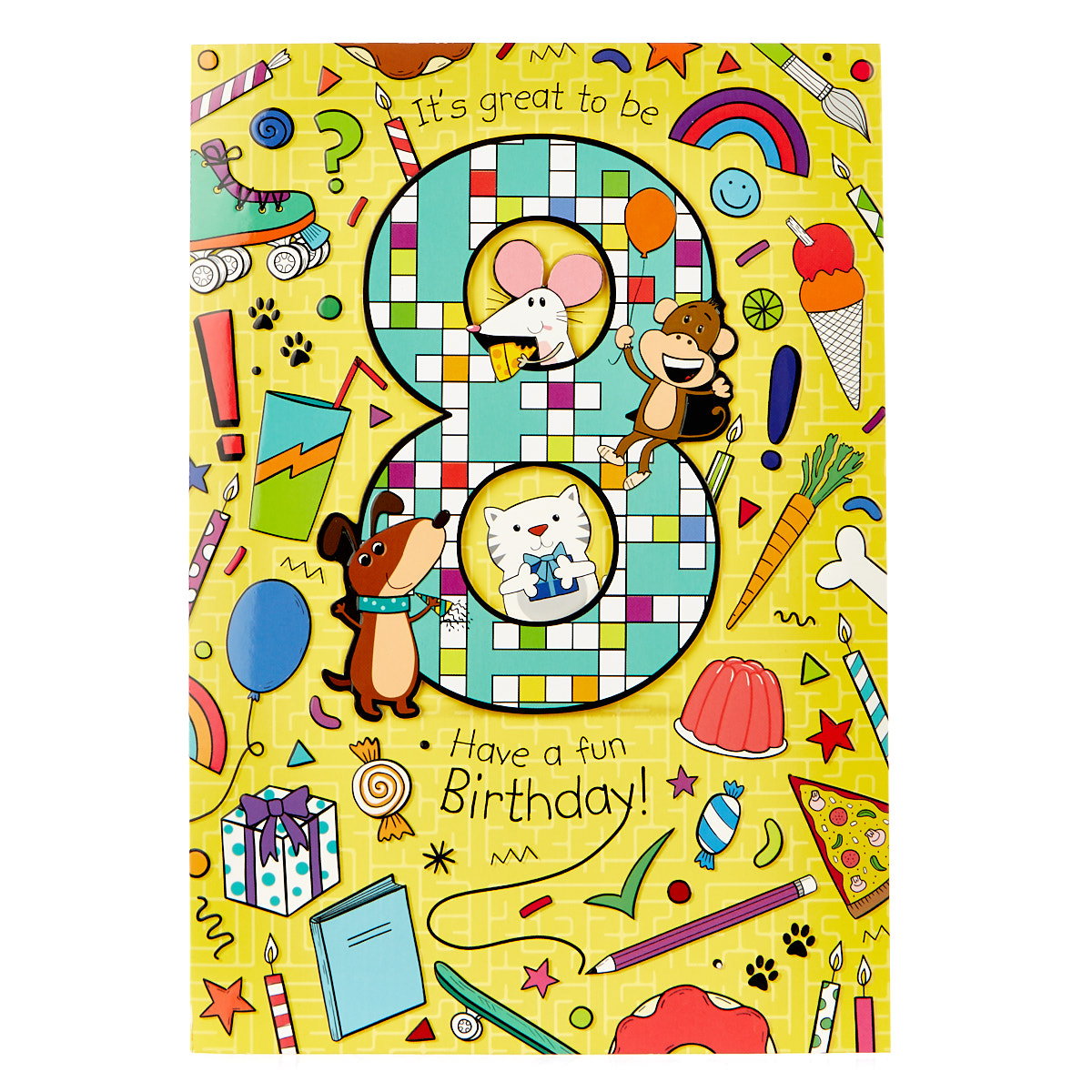 8th Birthday Card - Fun Activities Inside!