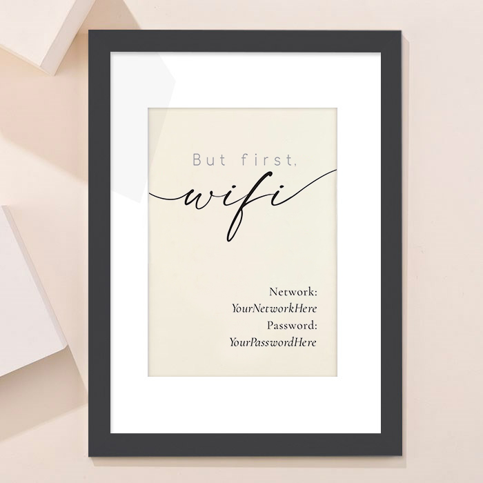 Personalised But First, Wifi Framed Print