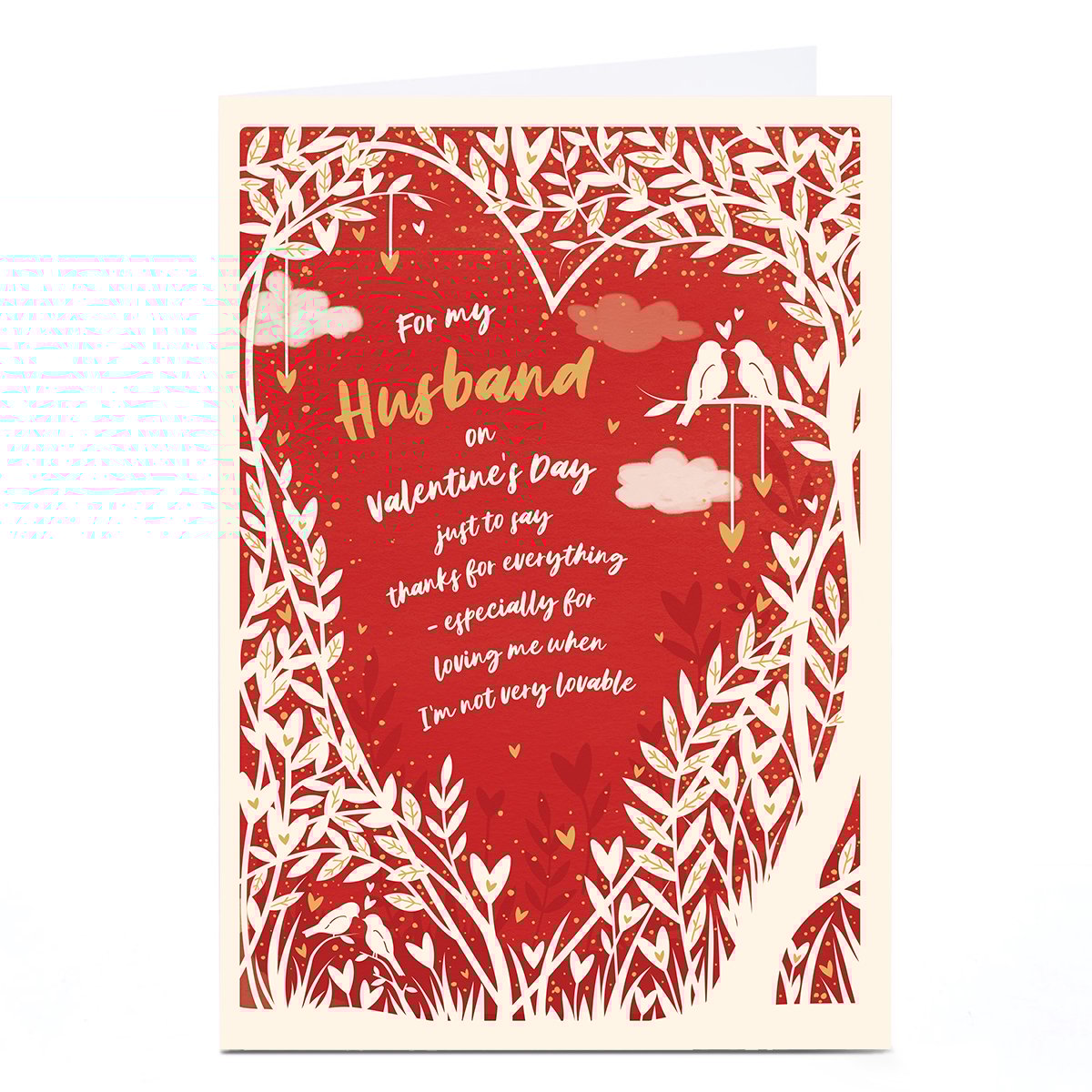 Personalised Valentine's Day Card - Thanks For Loving Me, Husband