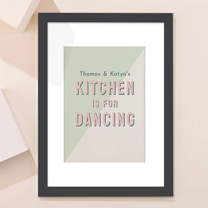 Personalised Kitchen Is For Dancing Framed Wall Art - Names