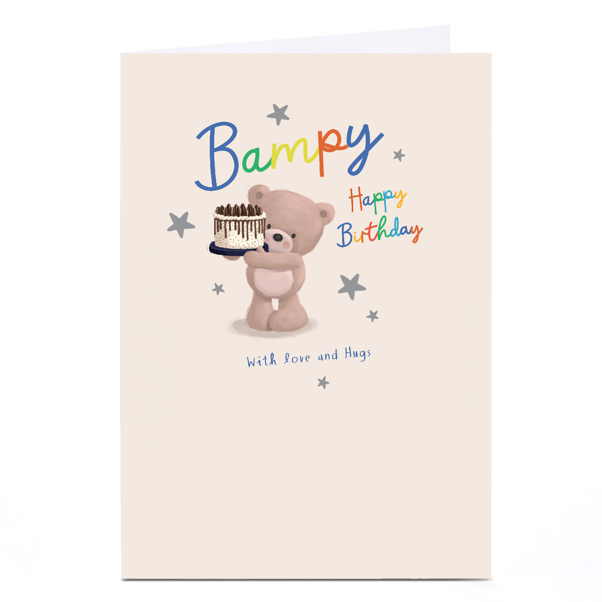 Personalised Hugs Birthday Card - Happy Birthday Bampy