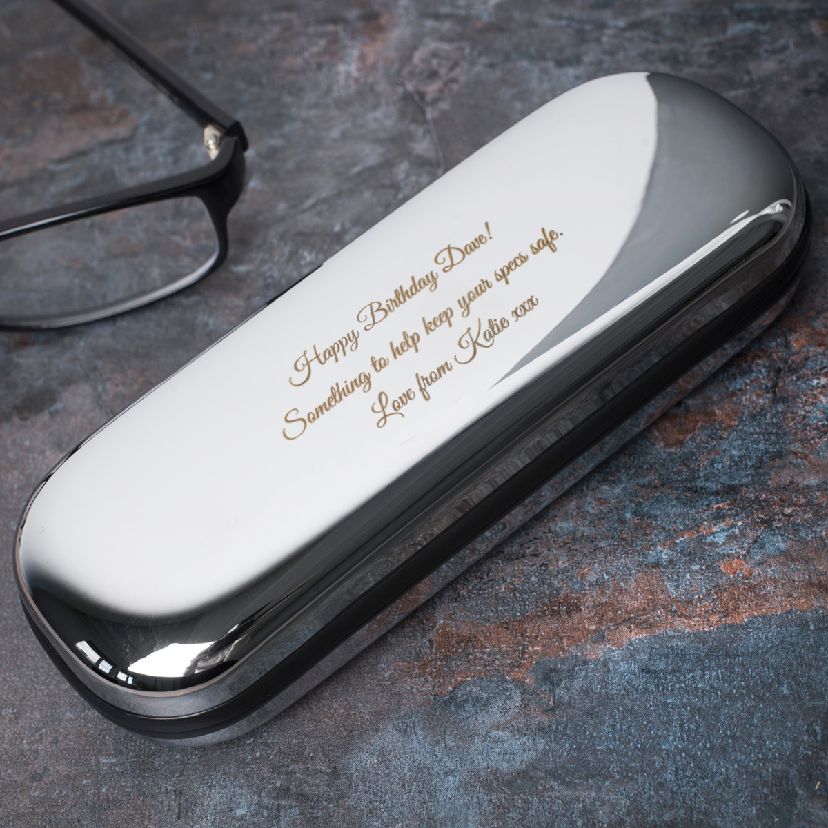 Personalised Engraved Metal Glasses Case