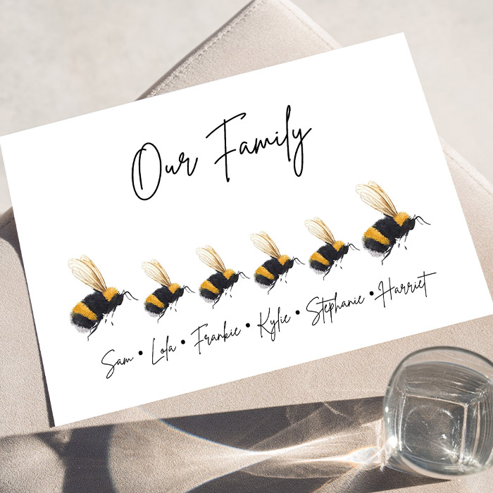 Personalised Family Bumble Bee Print
