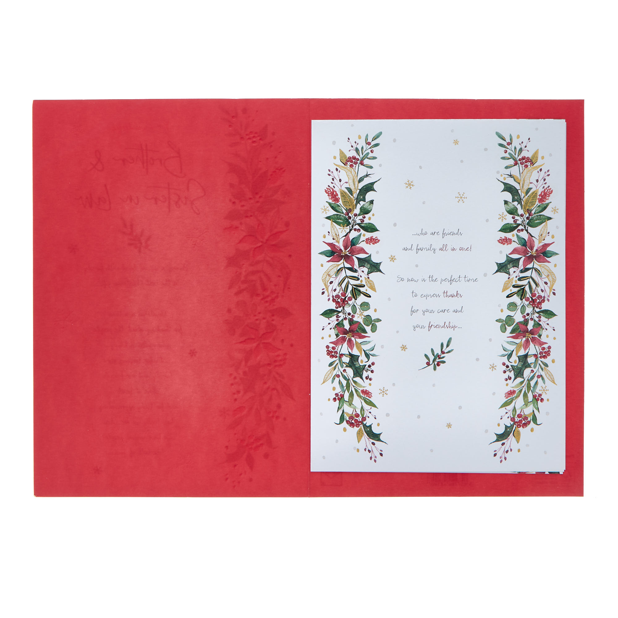 Brother & Sister In Law Poinsettia Christmas Card