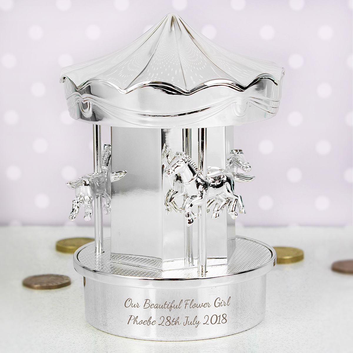 Personalised Carousel Money Box - Any Message