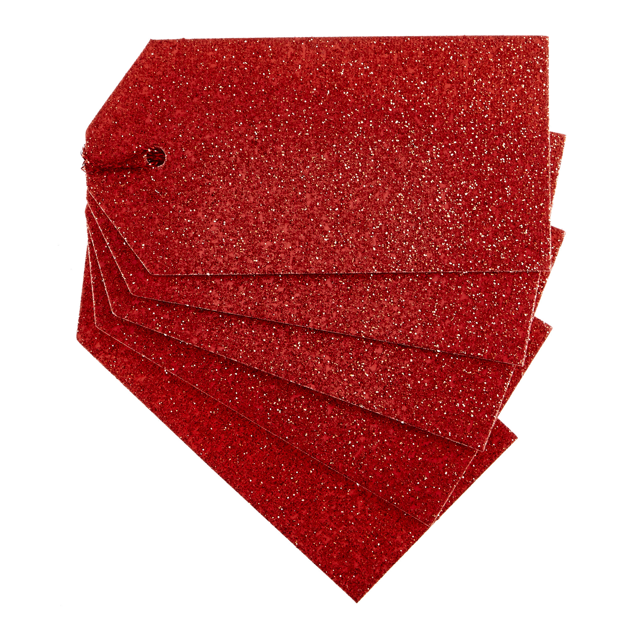 Red Glitter Gift Tags - Pack Of 10