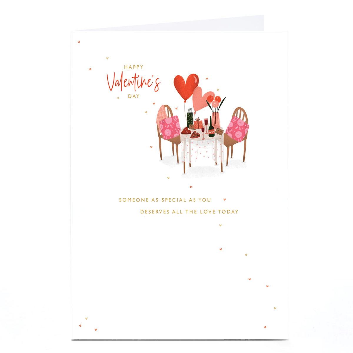 Personalised Valentine's Day Card - Romantic Dinner Setting