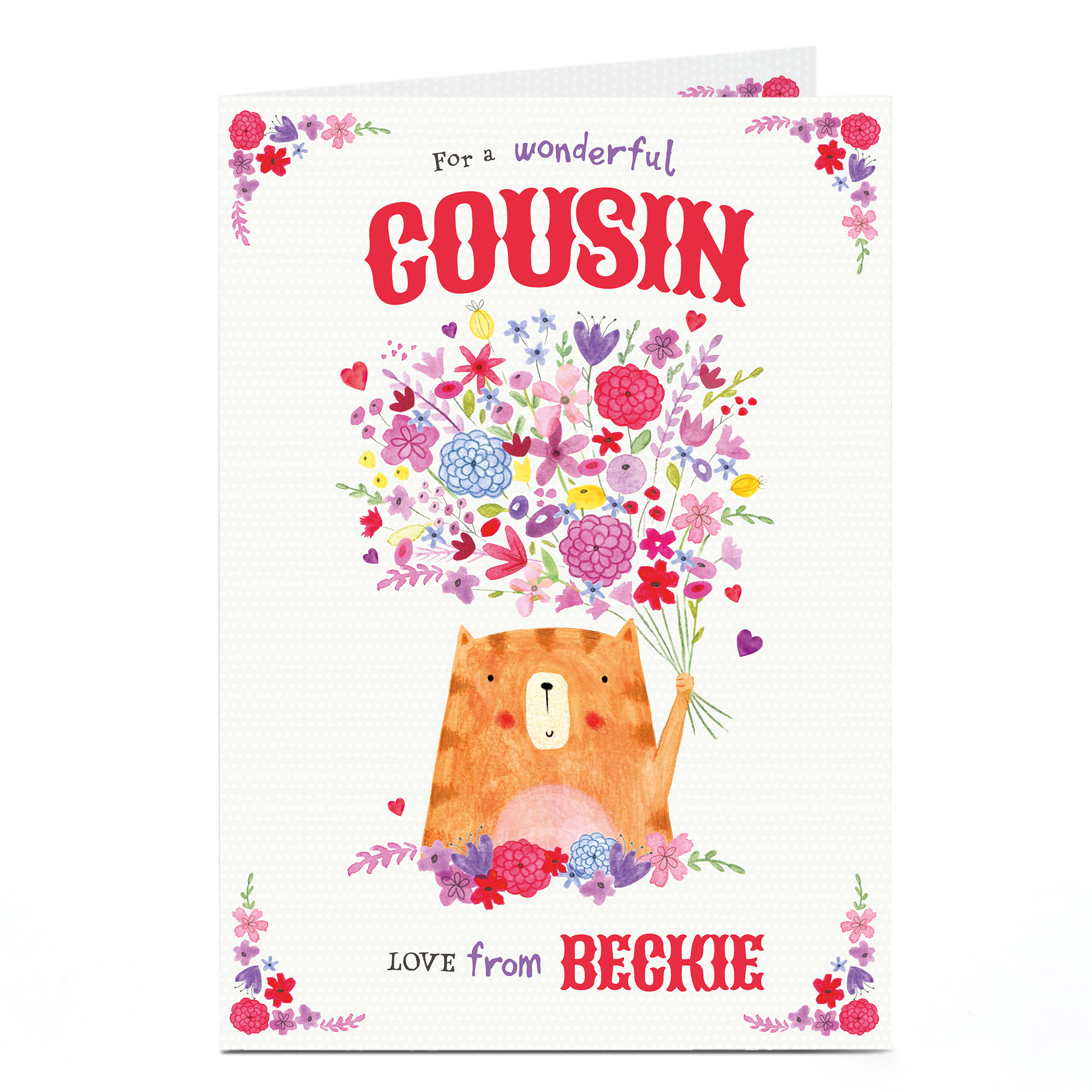 Personalised Card - Flowers For You Cousin