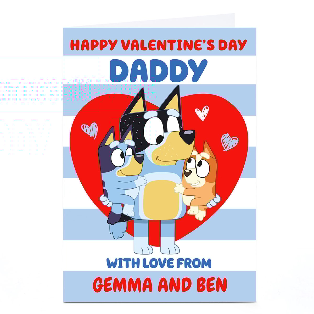 Personalised Bluey Valentine's Day Card - Happy Valentine's Day Daddy