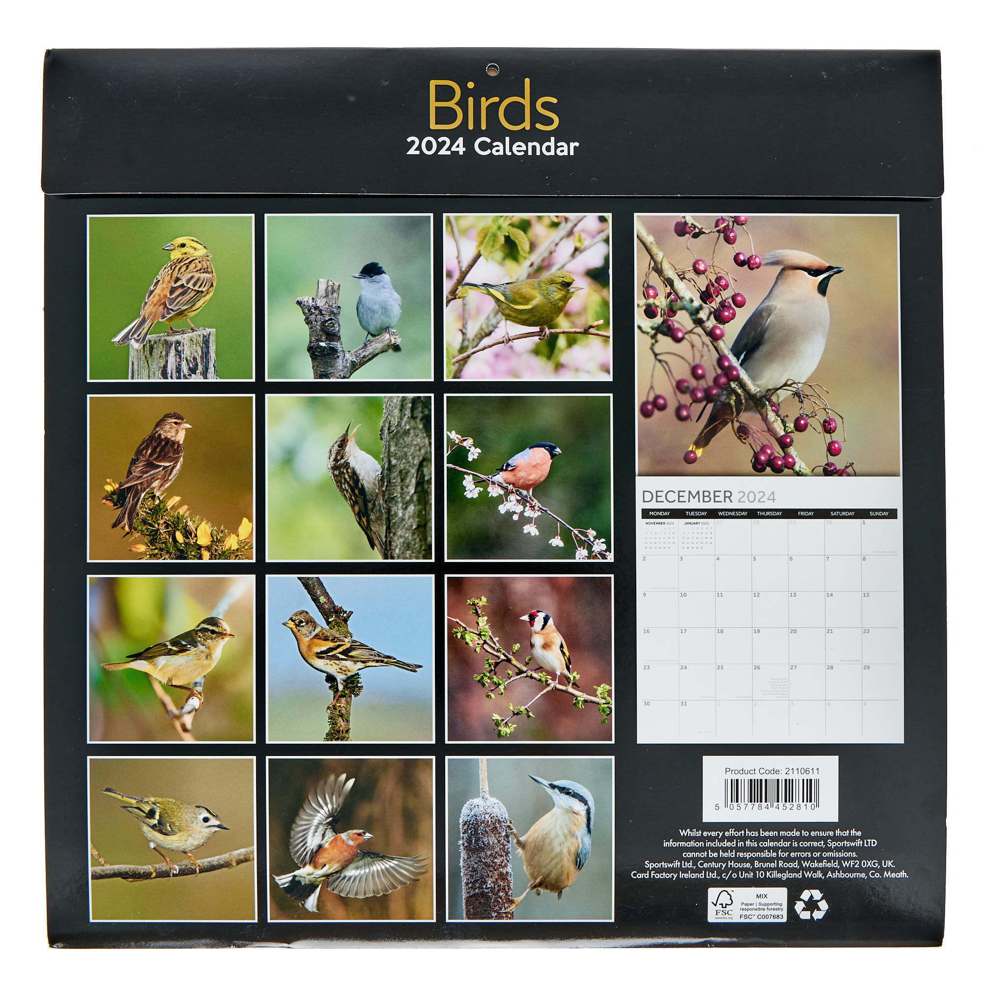 2024 Garden Birds Square Calendar