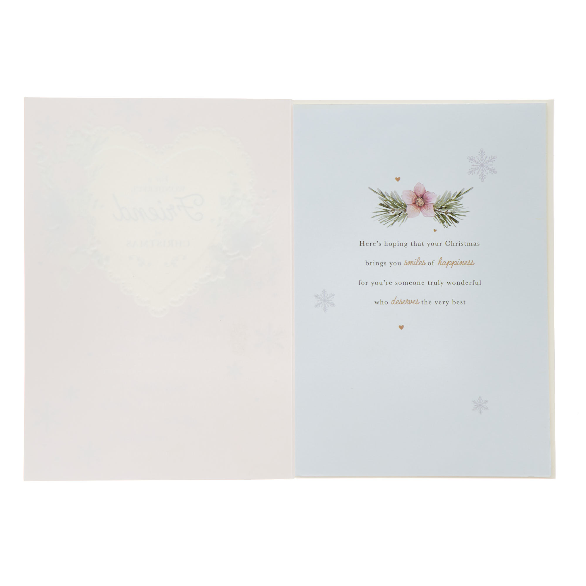 Friend Traditional Heart Verse Christmas Card
