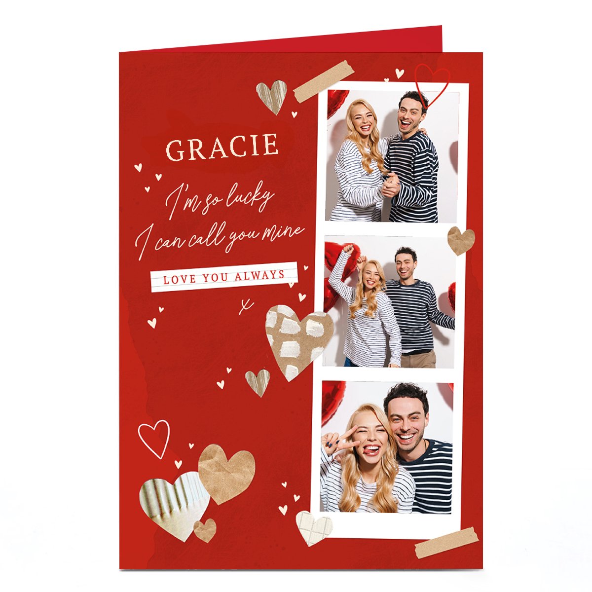 A4 Photo Valentine's Day Card - So Lucky I Can Call You Mine