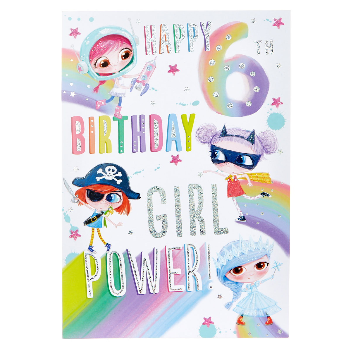 6th Birthday Card - Girl Power