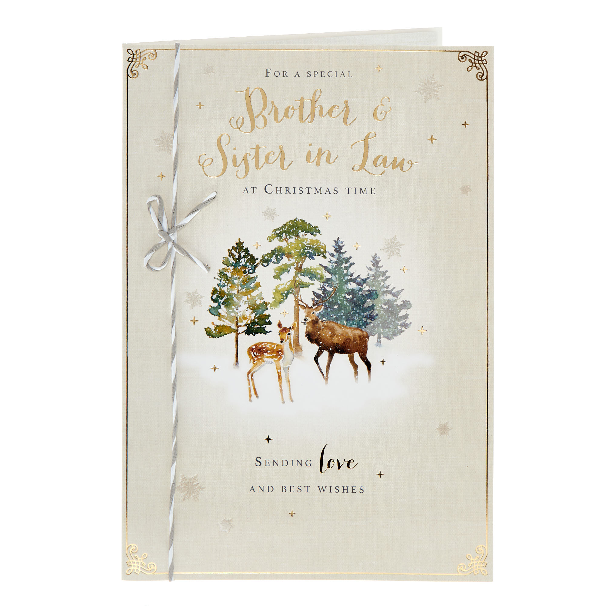 Brother & Sister In Law Deers & Trees Christmas Card