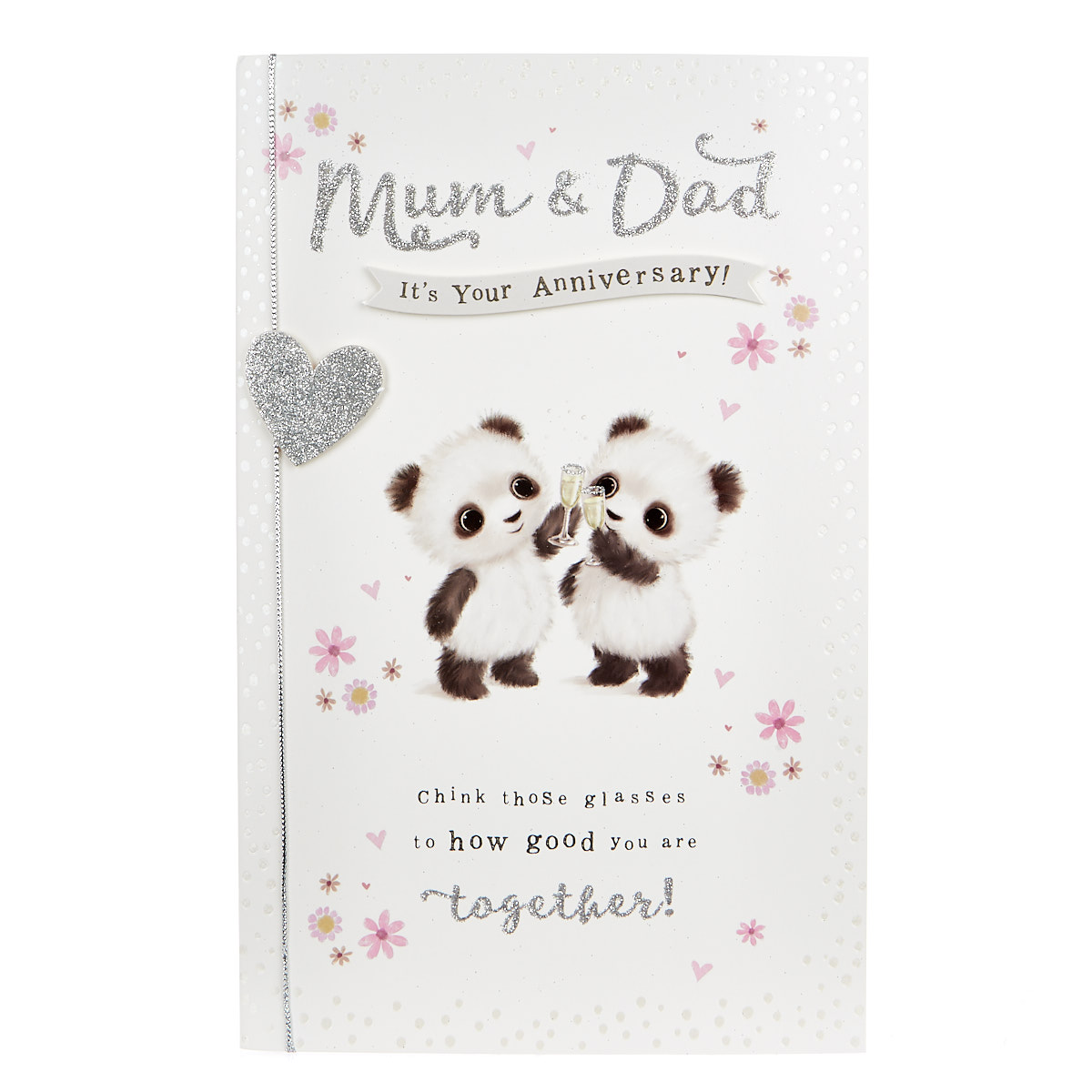 anniversary card - mum & dad, pandas