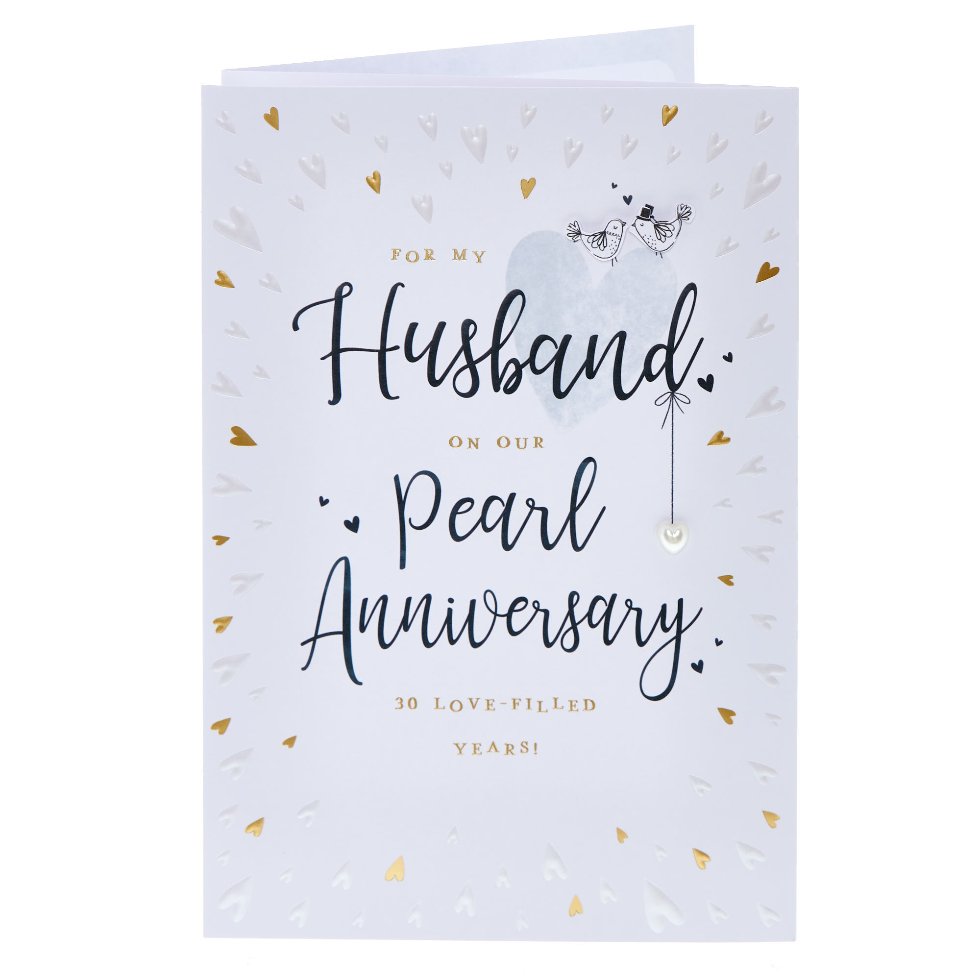 Husband Love-Filled Pearl 30th Wedding Anniversary Card